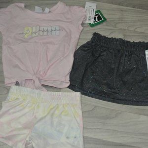 24 Months NWT PUMA Set Front Knot Tie BONUS FREE SKORT Glitter Sports Cute NEW